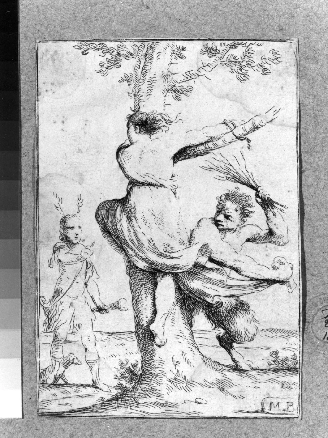 Satiro frusta una ninfa legata ad un albero - Collezione Remondini. Bassano del Grappa. Vicenza